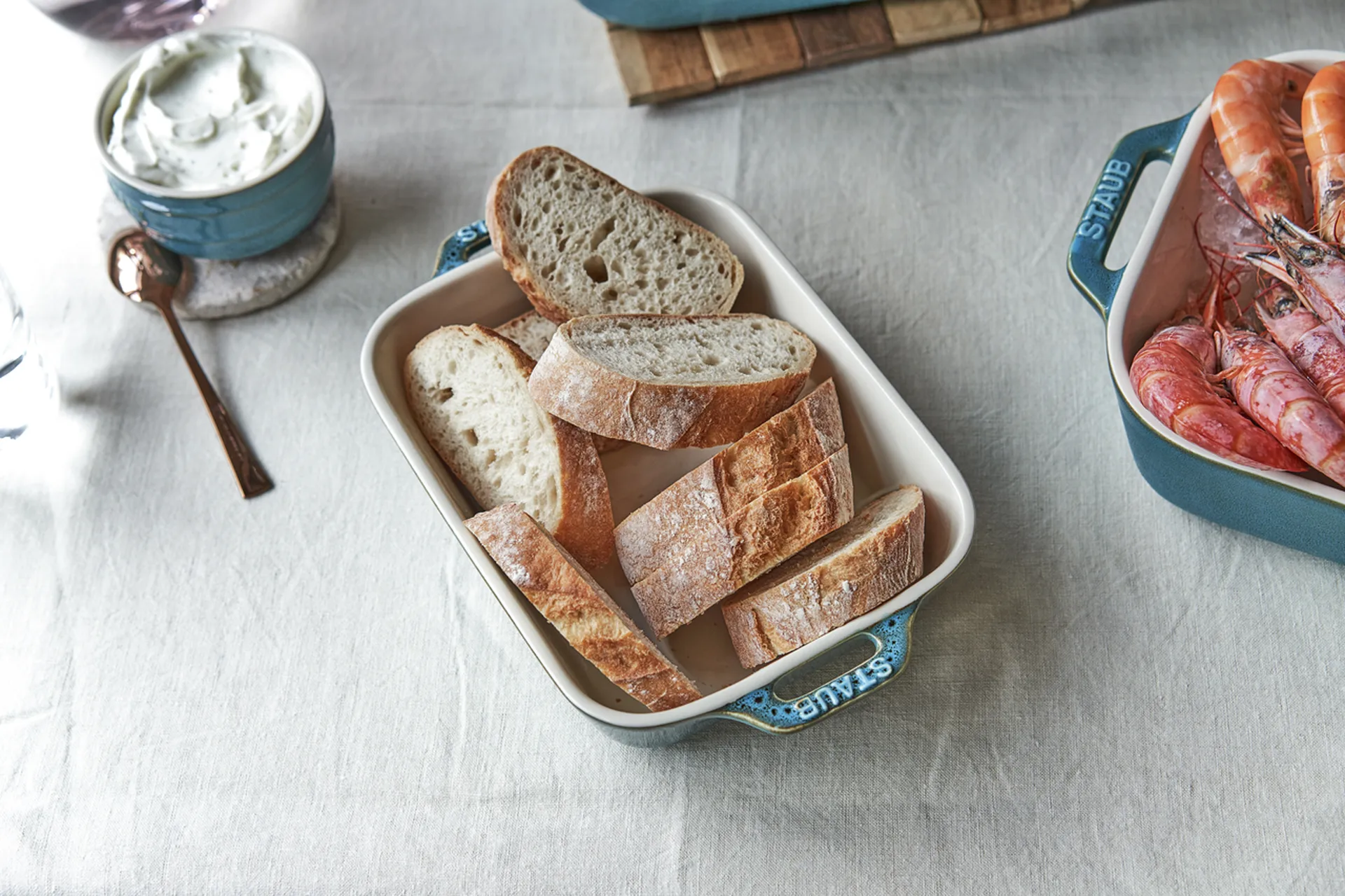 Staub ovnsform 3 deler, Antikk turkis STAUB