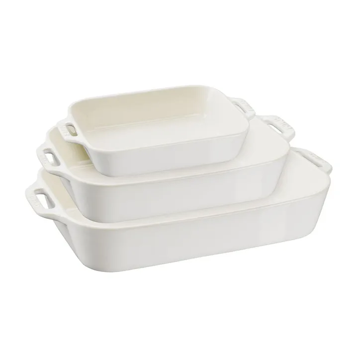 Staub ovnsform 3 deler - Ivory white - STAUB