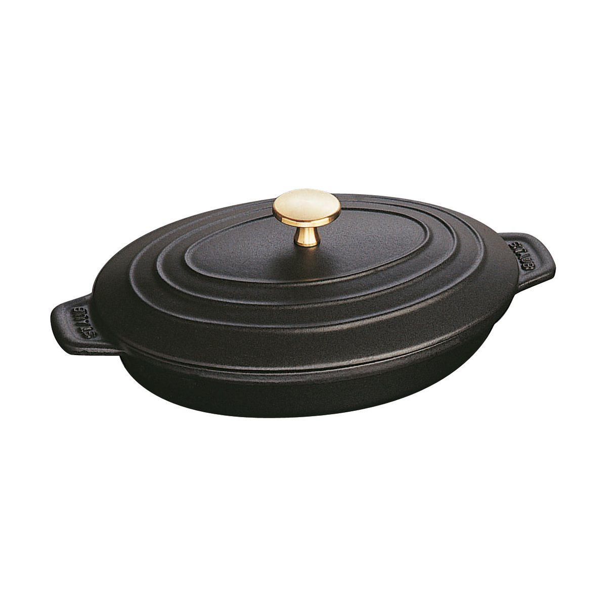 STAUB Staub ovnsform støpejern med lokk oval 23 cm Svart