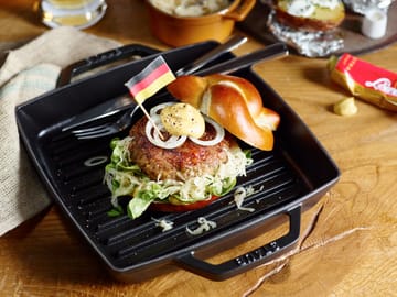 Staub Pure grillpanne støpejern kvadrat svart - 23 cm - STAUB