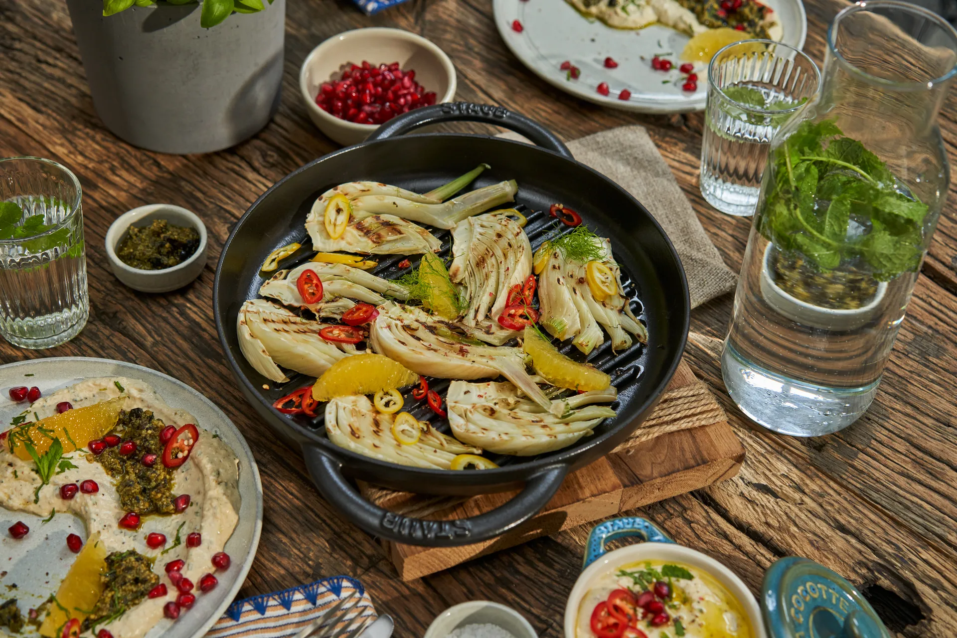 Staub Pure grillpanne støpejern rund svart, Ø26 cm STAUB