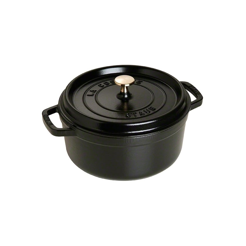 Staub rund gryte av støpejern 3,8 l svart | Skandinavisk Design | Gryter | Svart