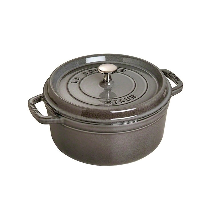 Staub rund gryte av støpejern 5,2 l grå | Skandinavisk Design | Gryter | Grå