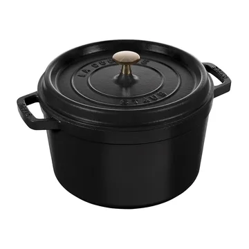 Staub rund gryte høy modell 4,8 L - Mattsvart - STAUB