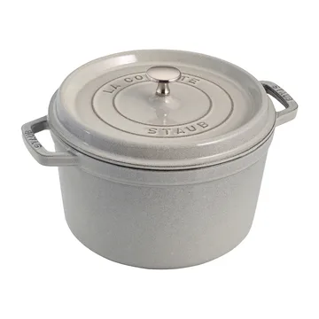 Staub rund gryte høy modell 4,8 L - White Truffle - STAUB