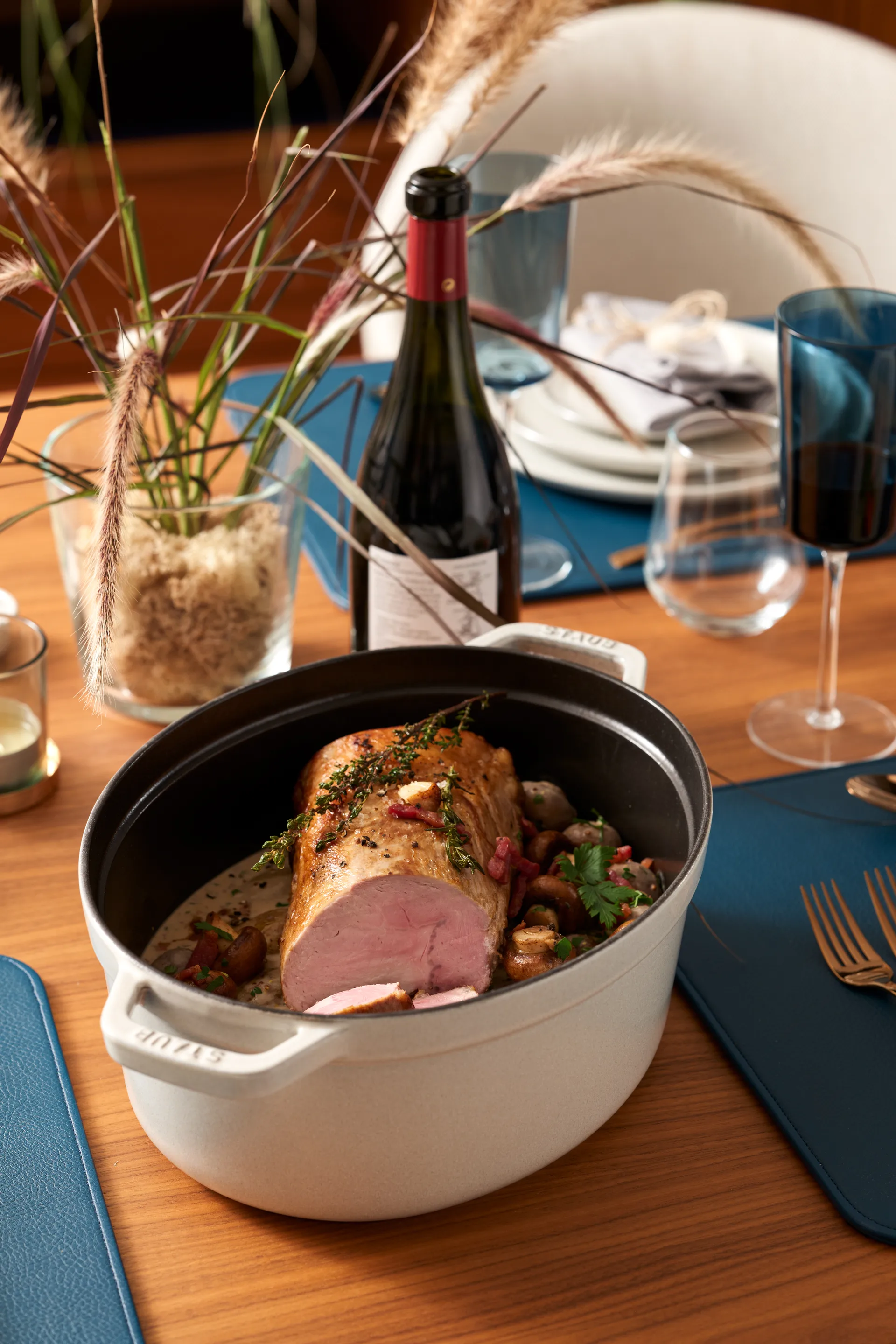 Staub White Truffle gryte oval, 8 l STAUB