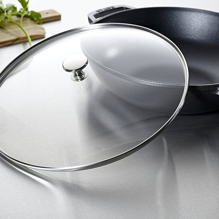 Wok med glasslokk Ø30 cm 4,4 L, Grå STAUB