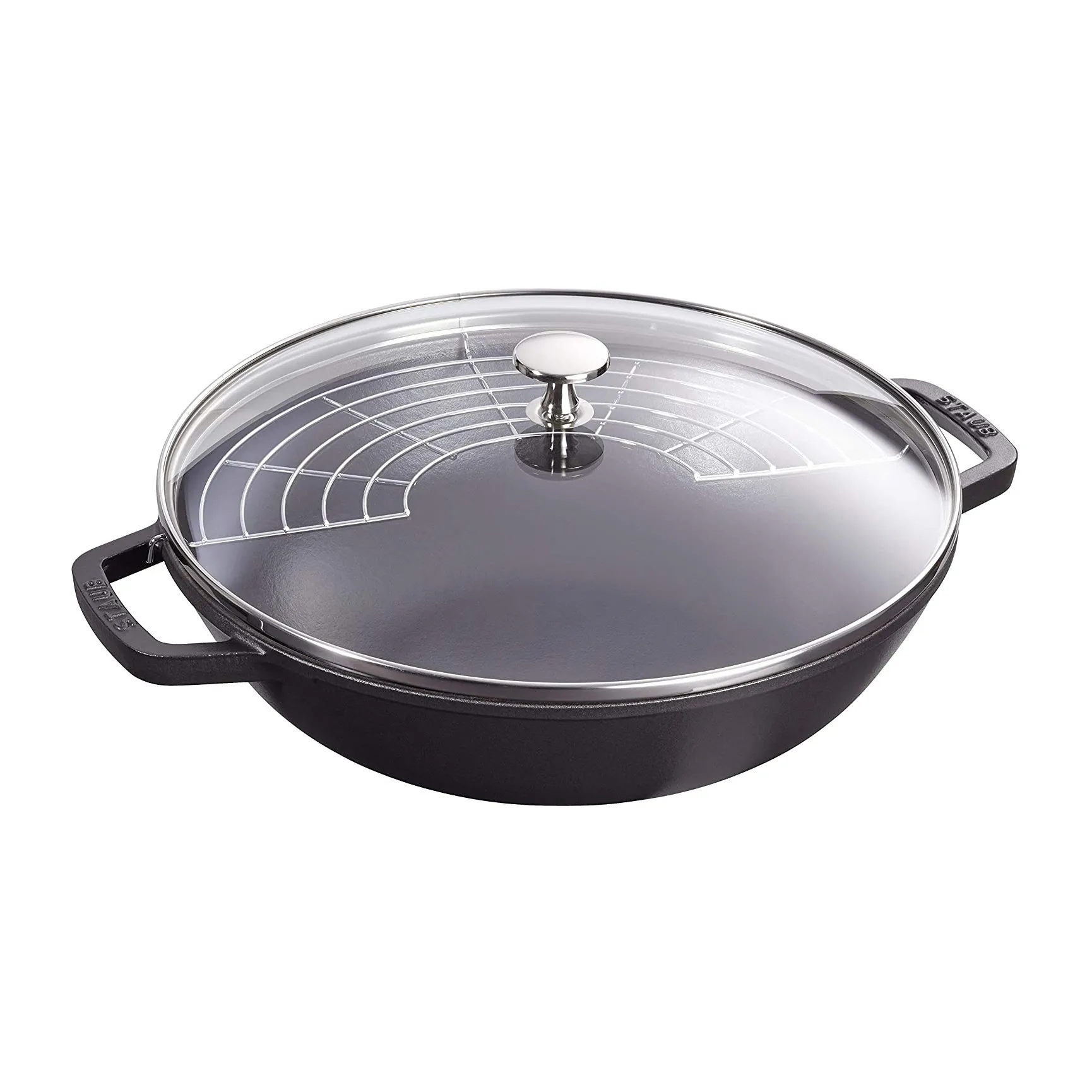 Wok med glasslokk Ø30 cm 4,4 L, Svart STAUB