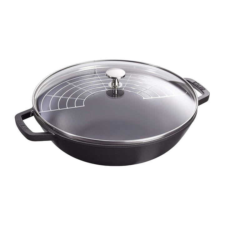 Wok med glasslokk Ø30 cm 4,4 L - Svart - STAUB