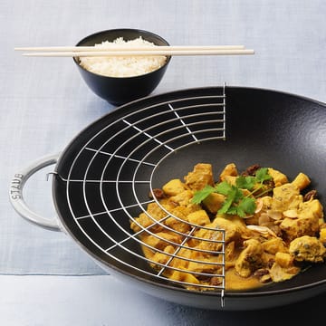 Wok med glasslokk Ø37 cm 5,7 L - Grå - STAUB