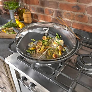 Wok med glasslokk Ø37 cm 5,7 L - Grå - STAUB