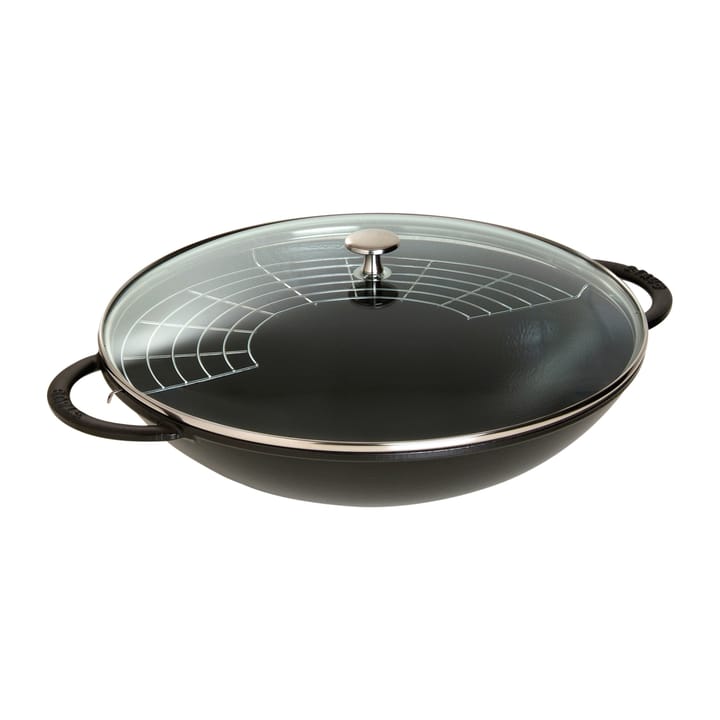 Wok med glasslokk Ø37 cm 5,7 L - Svart - STAUB