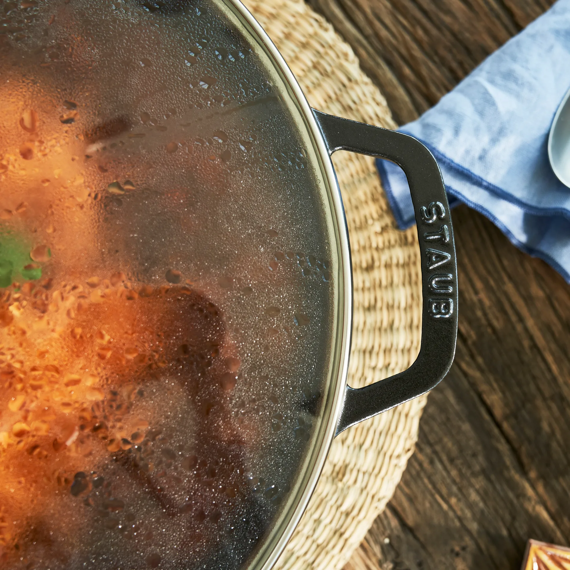 Wok med glasslokk Ø37 cm 5,7 L, Svart STAUB