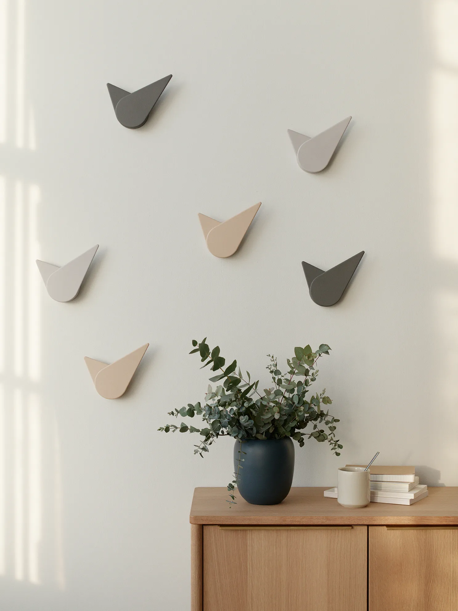 Birdie veggklokke 19,5 cm, Powder Stelton