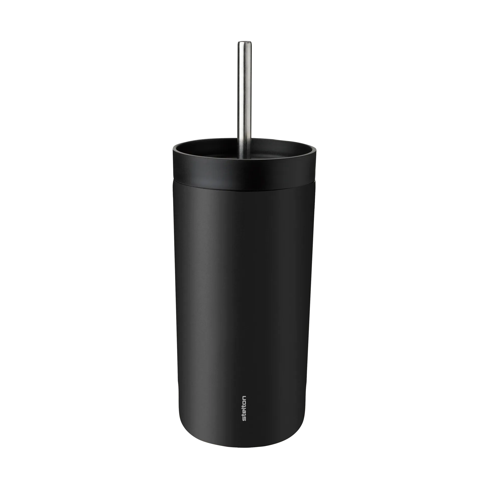 To Go Sip termokrus med sugerør 0,4 L, Soft black Stelton