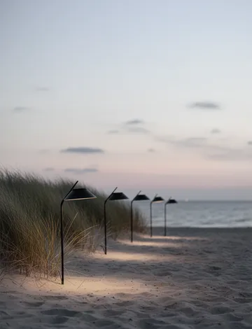 Vinkel solcellelampe, stolpe med stativ - Black - Stelton