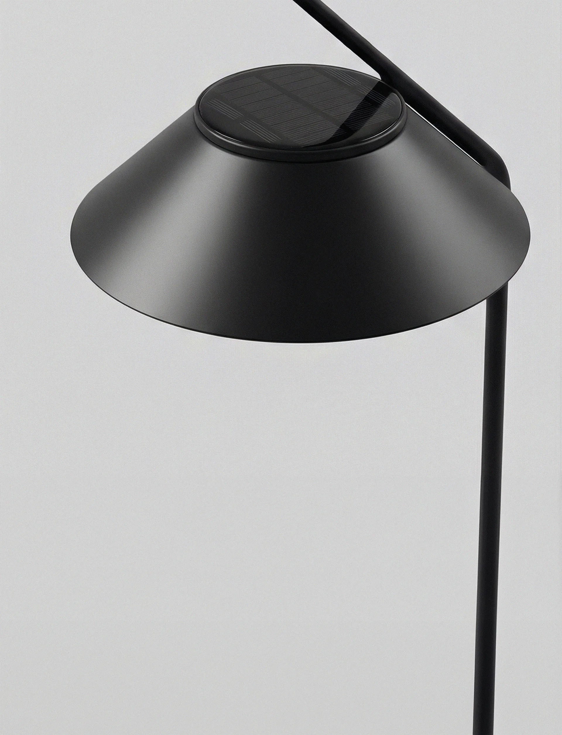 Vinkel solcellelampe, stolpe med stativ, Black Stelton