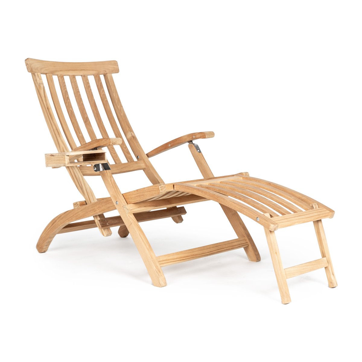 Stockamöllan Lobby dekkstol teak Inkl. brett og regntrekk