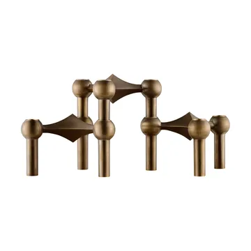 STOFF Nagel lysestake 3-pakning - Bronzed brass - STOFF Nagel