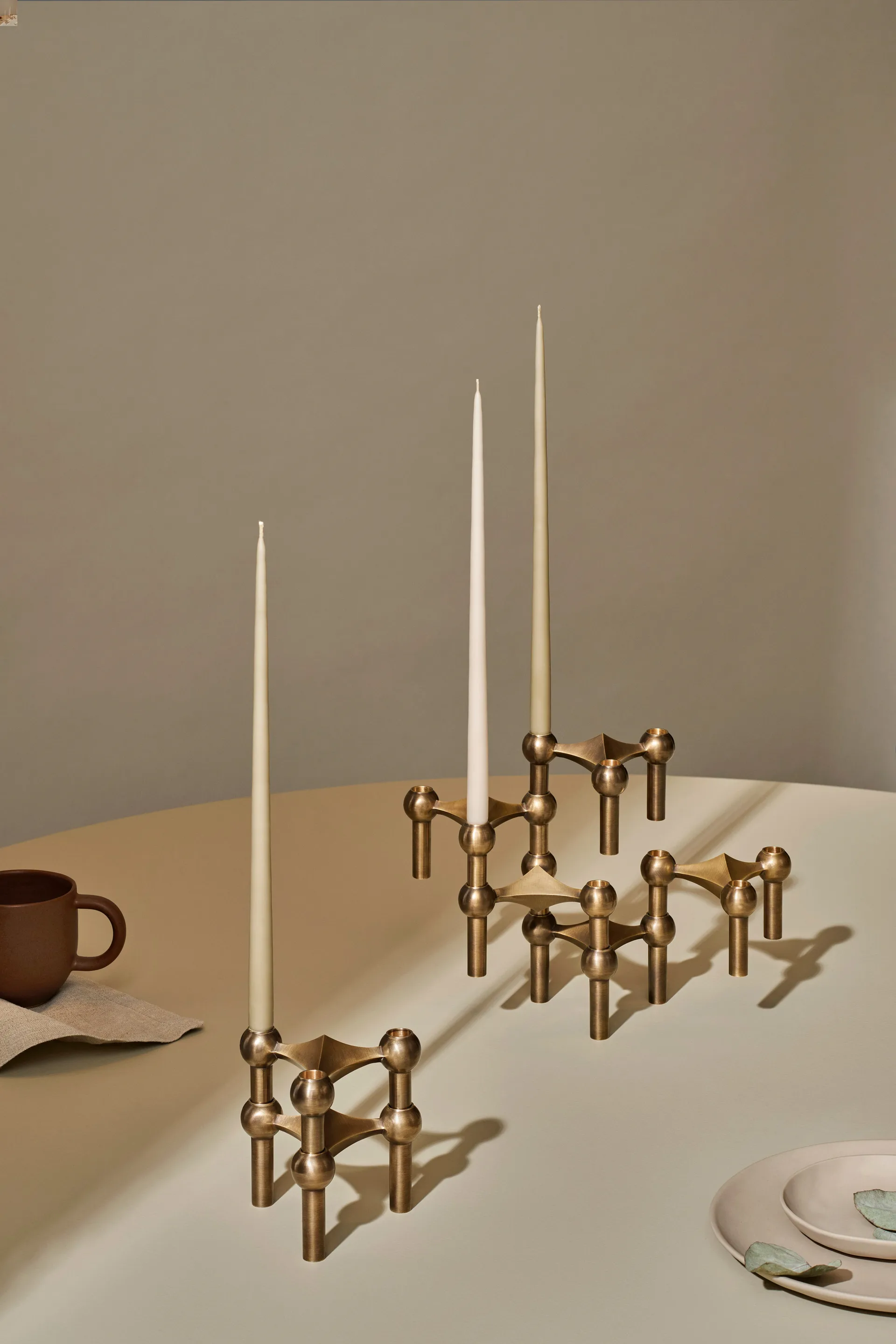 STOFF Nagel lysestake 3-pakning, Bronzed brass STOFF Nagel