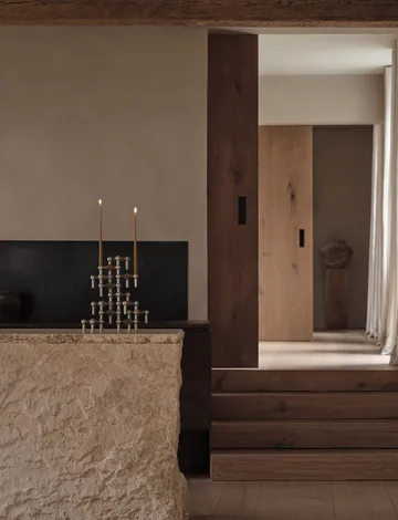 STOFF Nagel lysestake 3-pakning - Børstet krom - STOFF Nagel