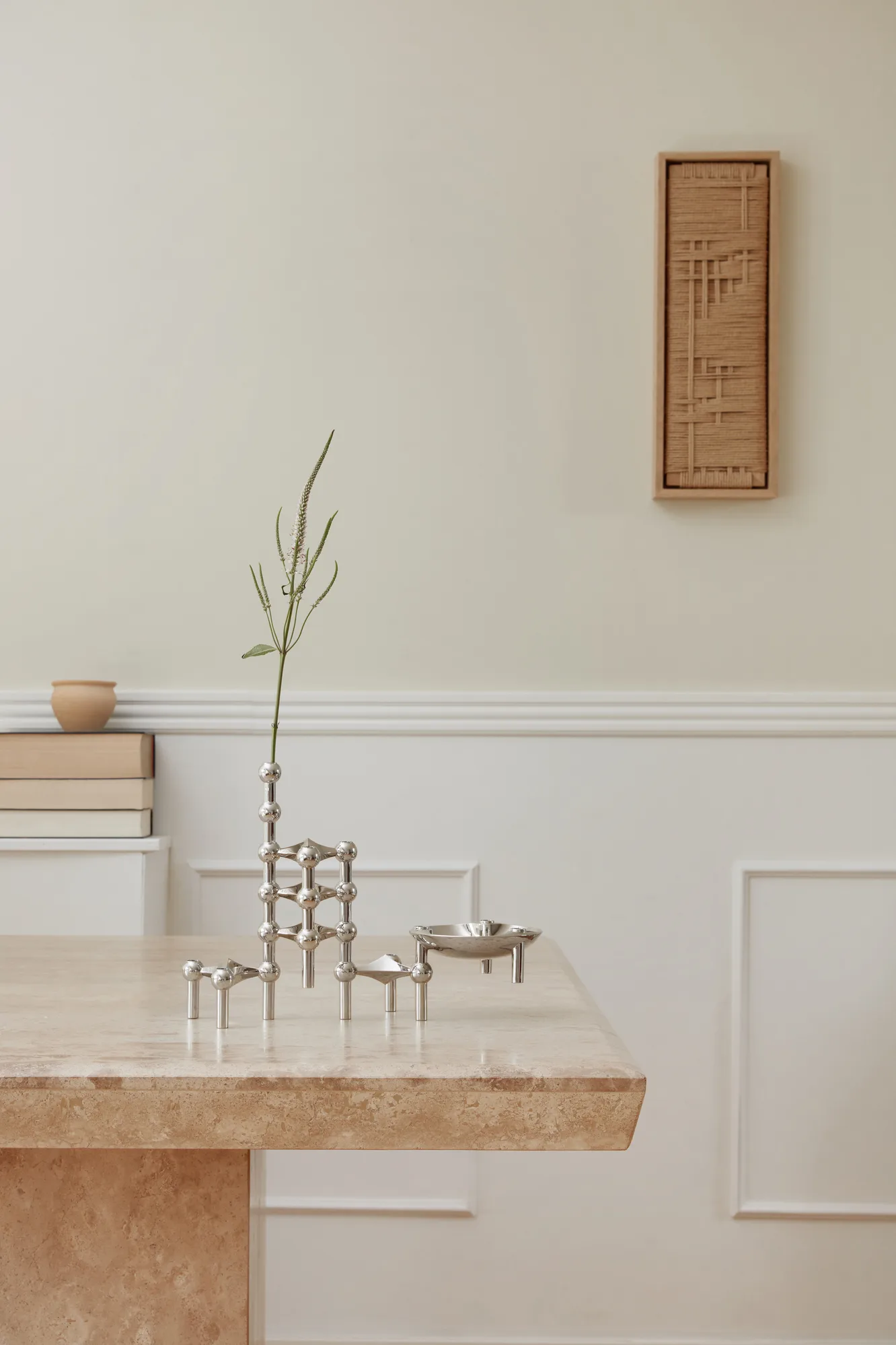 STOFF Nagel lysestake 3-pakning, krom STOFF Nagel