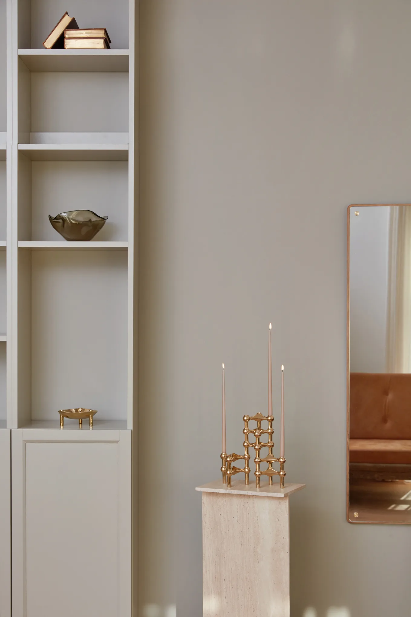 STOFF Nagel lysestake 3-pakning, messing STOFF Nagel