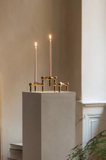 STOFF Nagel lysestake 3-pakning - messing - STOFF Nagel