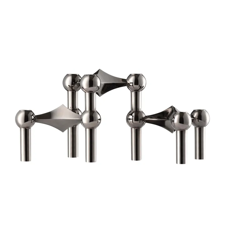 STOFF Nagel lysestake 3-pakning - Svart krom - STOFF Nagel