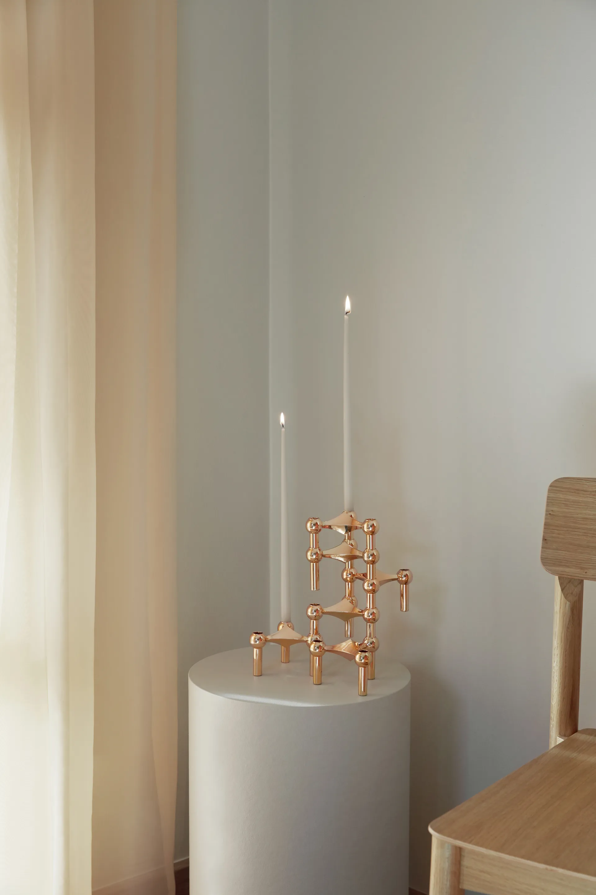 STOFF Nagel lysestake, Roségull STOFF Nagel