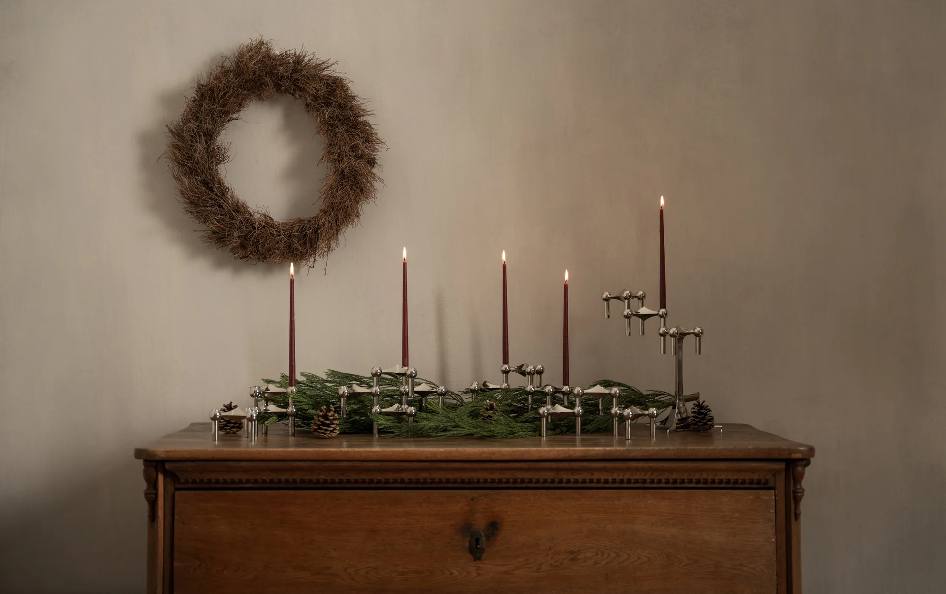 STOFF antikklys by ester & erik 6-pack, Burgundy red STOFF