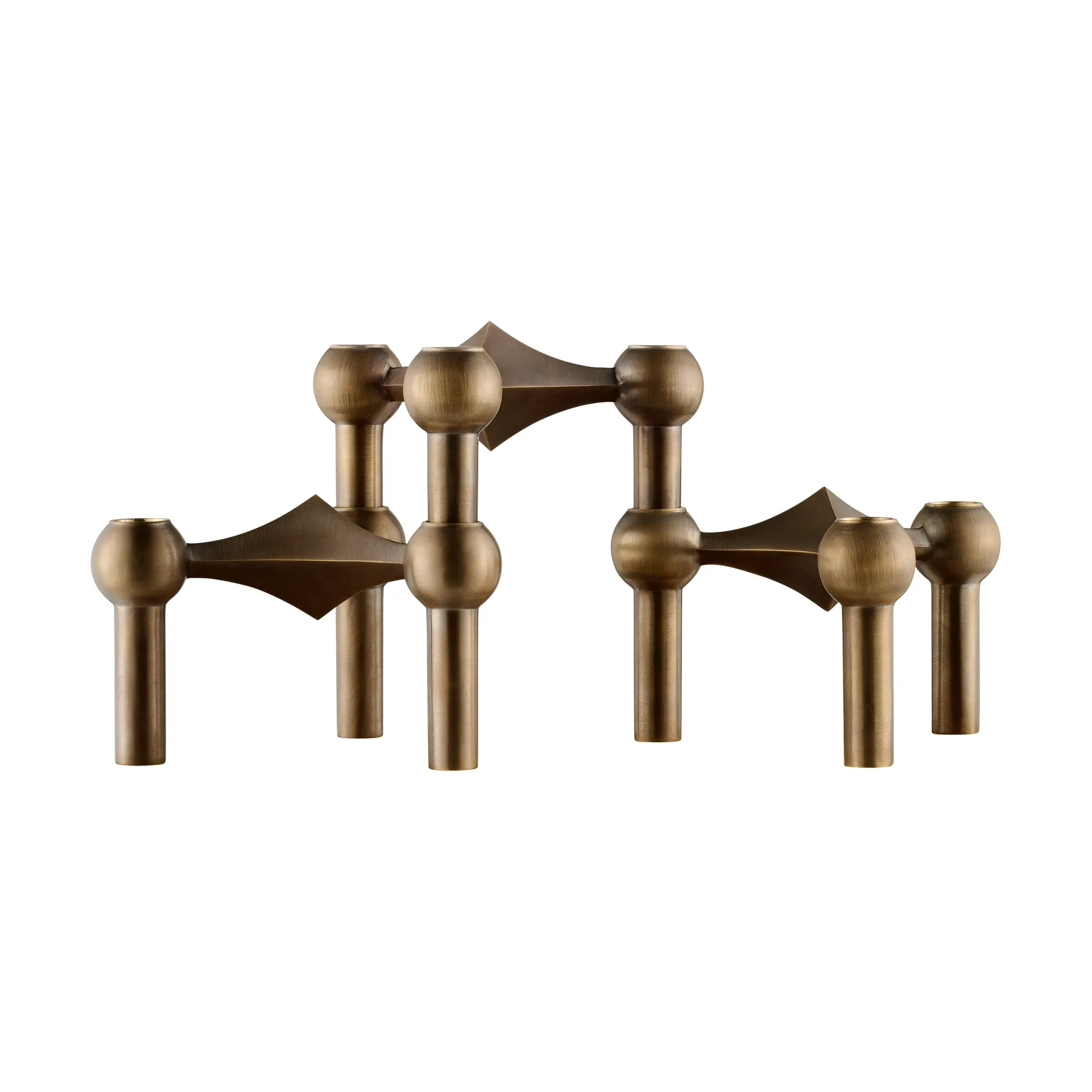 STOFF Nagel lysestake 3-pakning, Bronzed brass STOFF