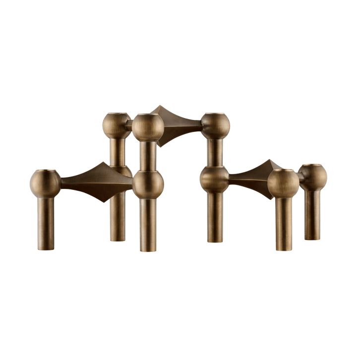 STOFF Nagel lysestake 3-pakning - Bronzed brass - STOFF