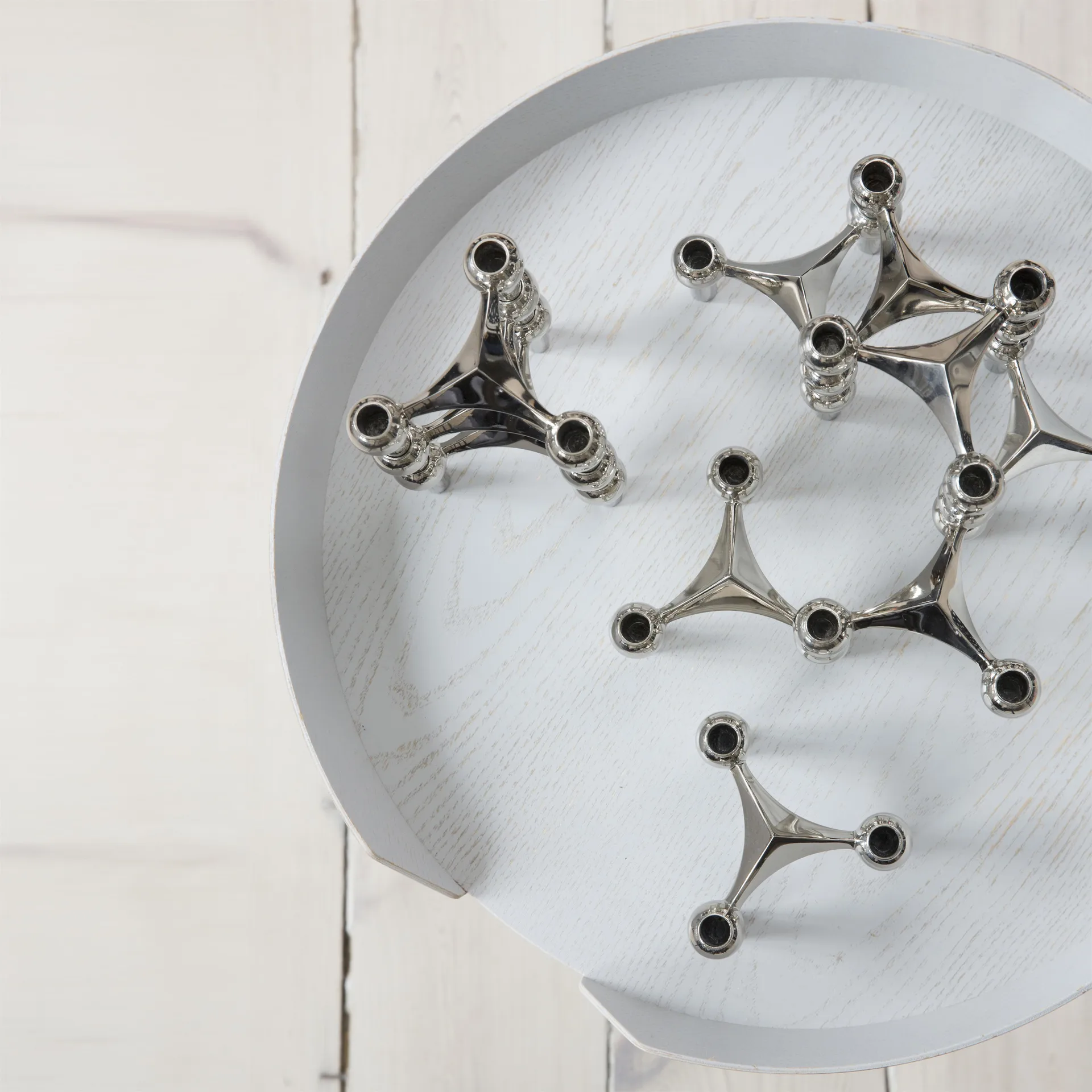 STOFF Nagel lysestake 3-pakning, krom STOFF