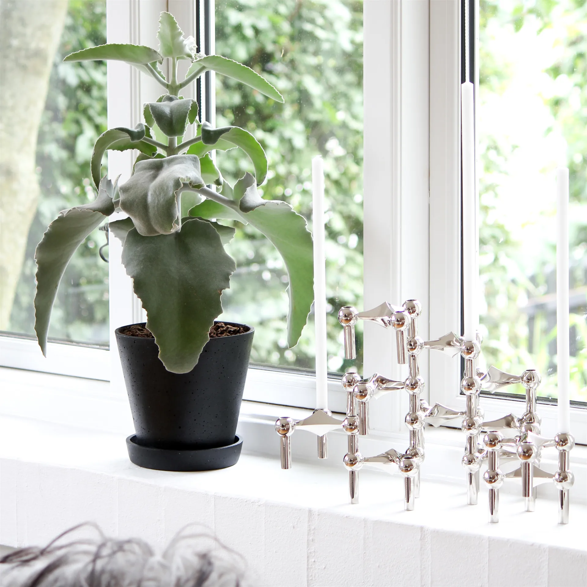 STOFF Nagel lysestake 3-pakning, krom STOFF