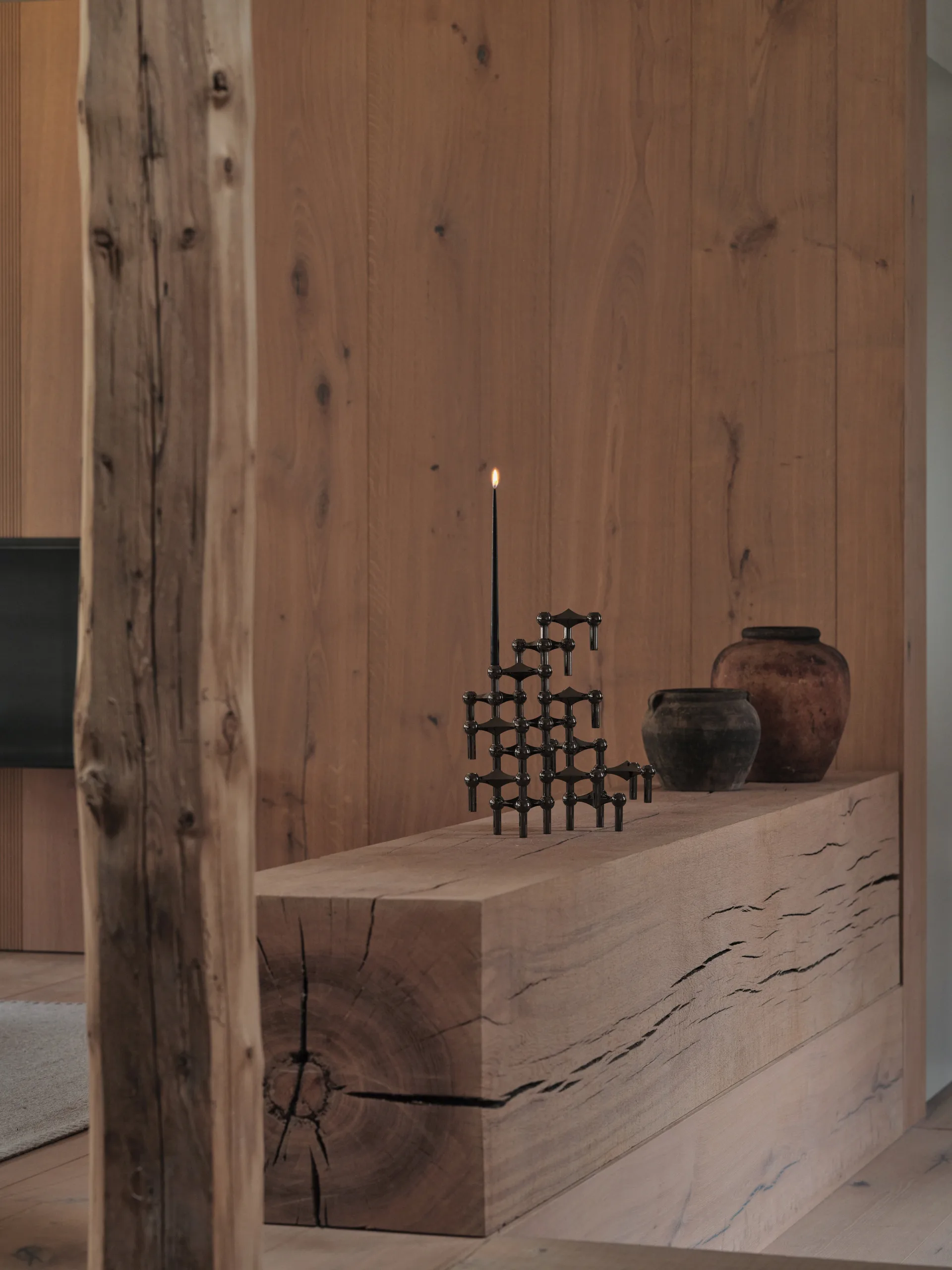 STOFF Nagel lysestake 3-pakning, Svart krom STOFF