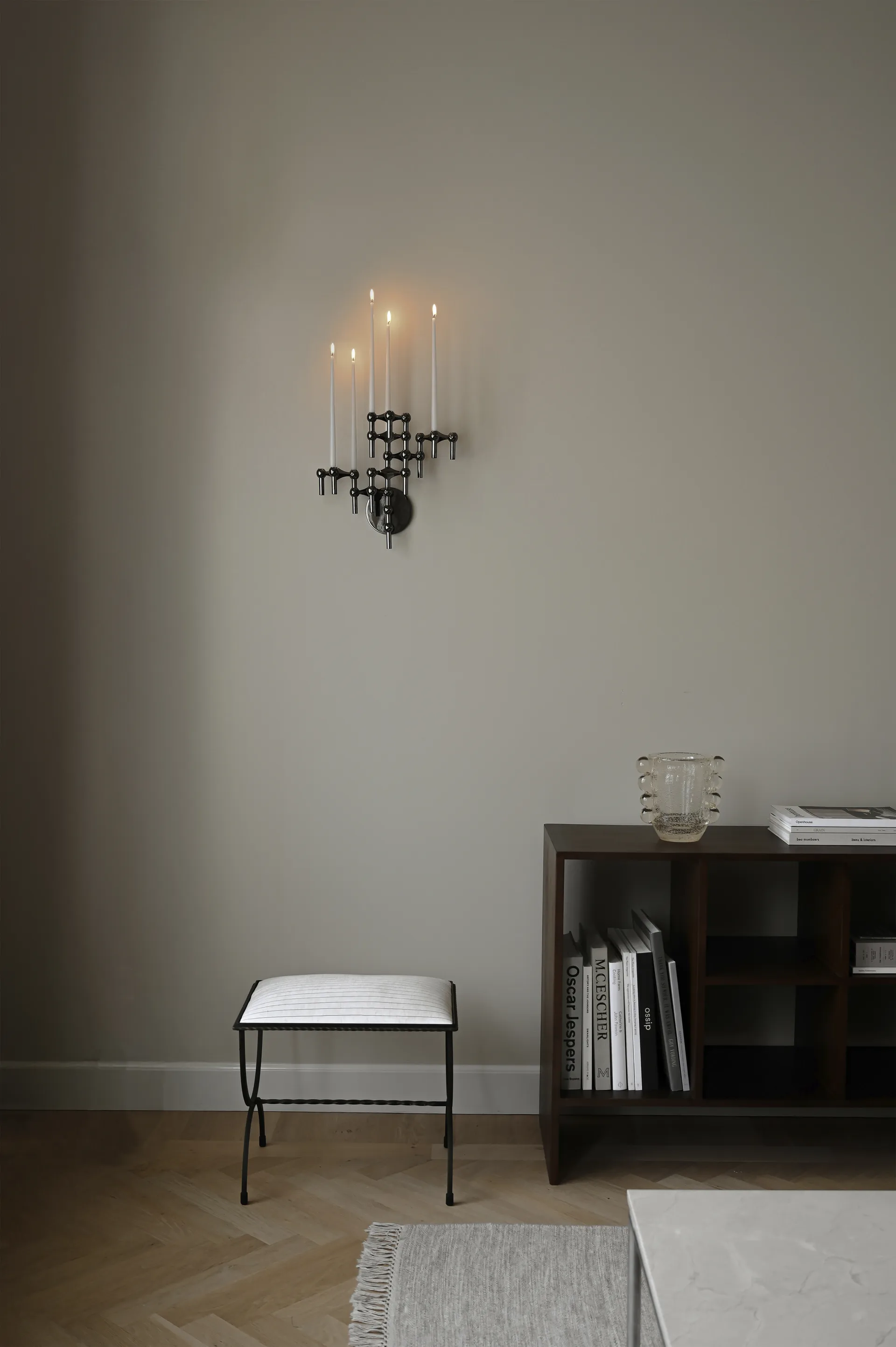 STOFF Nagel lysestake 3-pakning, Svart krom STOFF