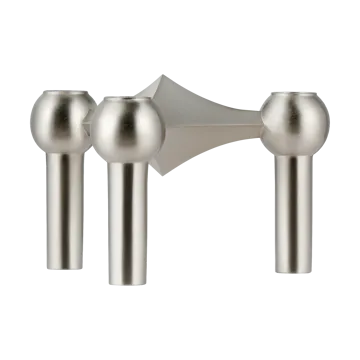 STOFF Nagel lysestake - Børstet krom - STOFF