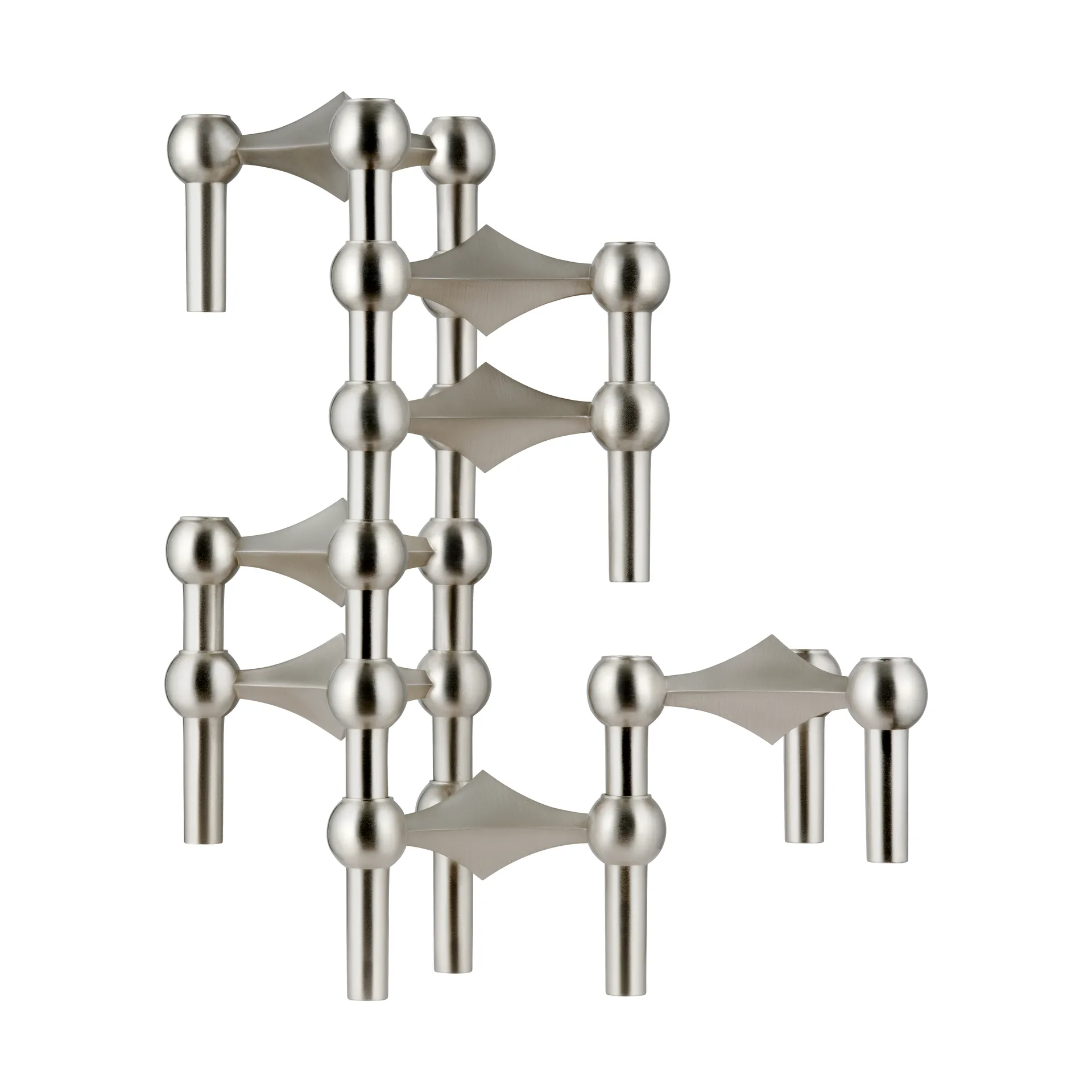 STOFF Nagel lysestake, Børstet krom STOFF