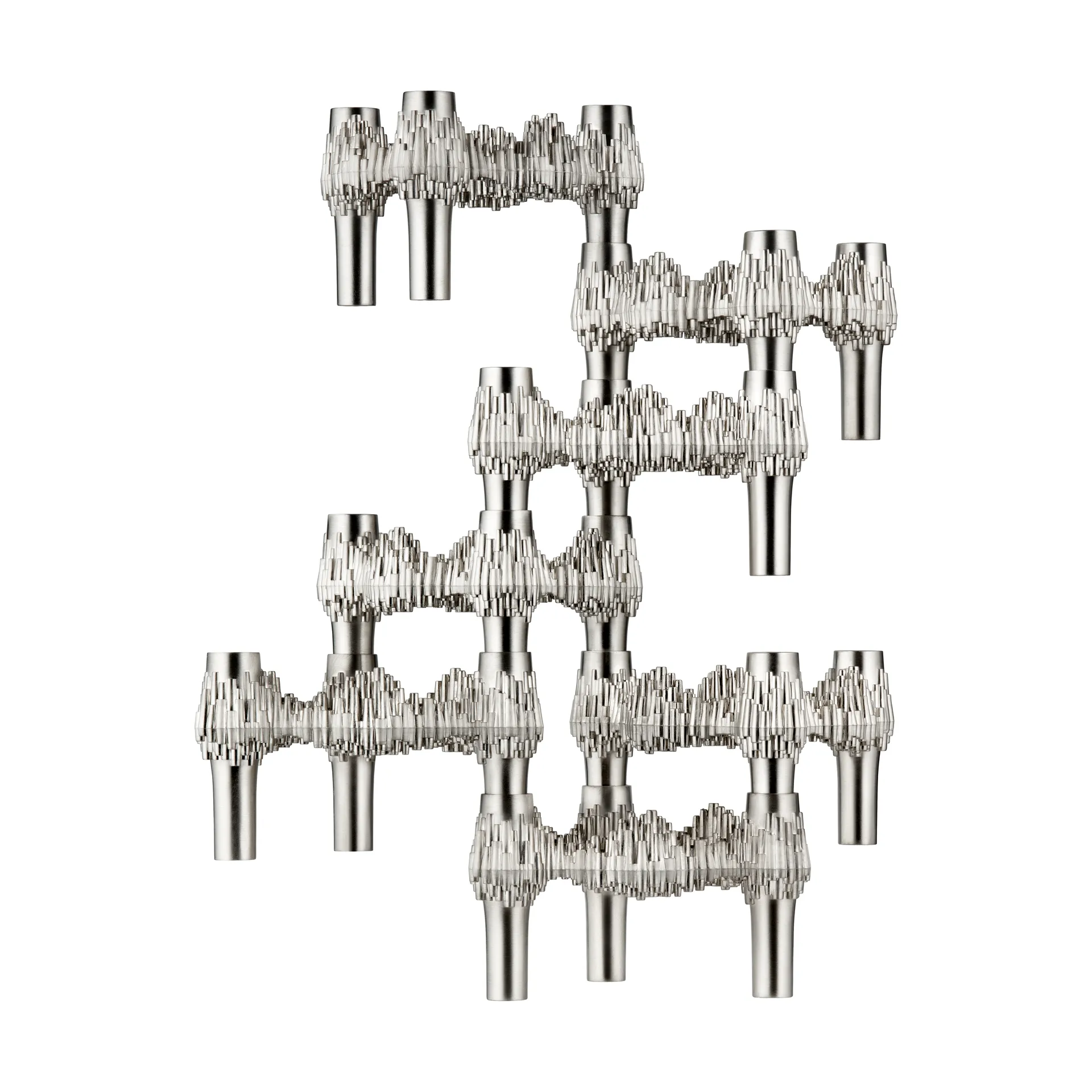 STOFF Quist lysestake 3-pakning, Børstet krom STOFF