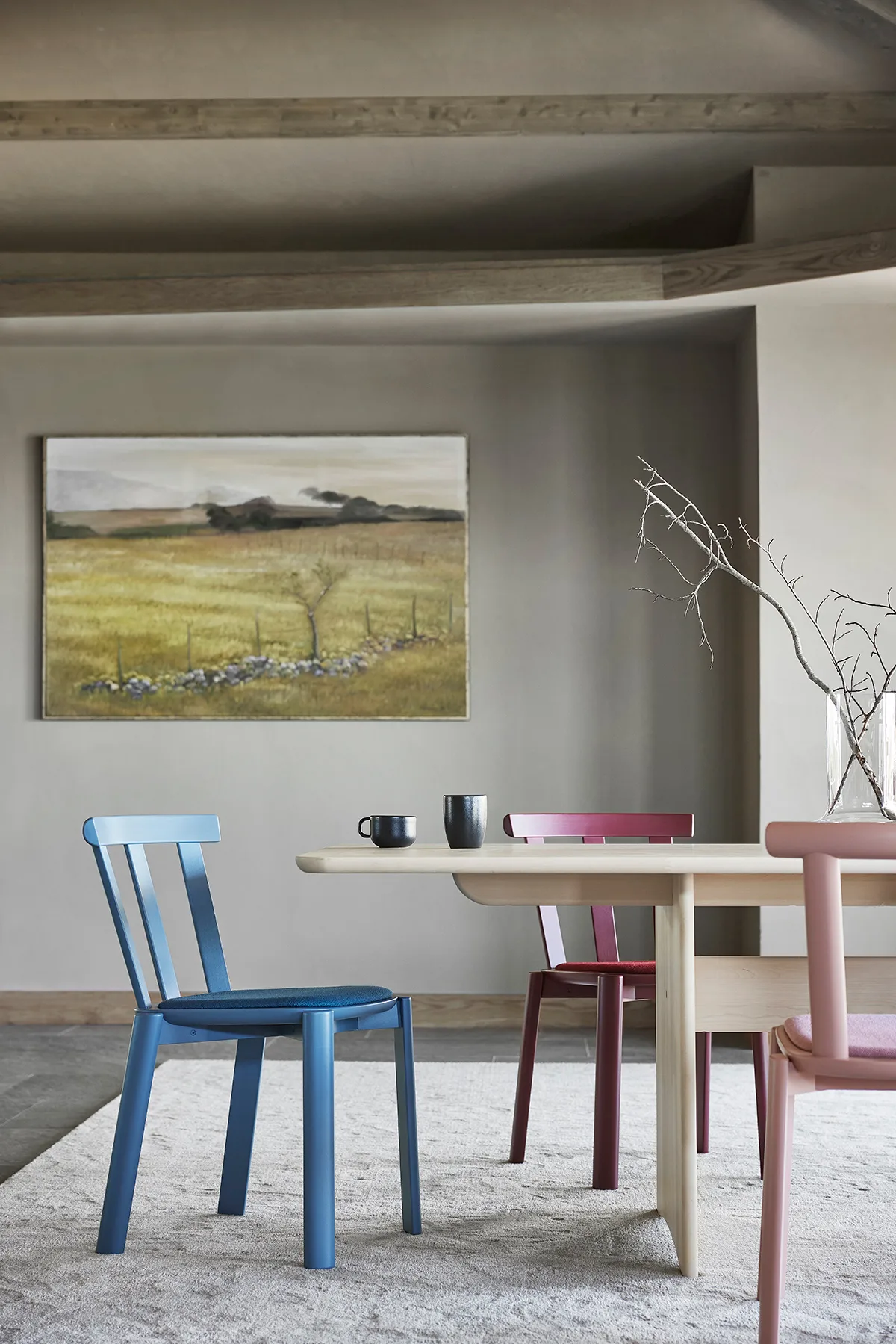 Alt bord 320x110 cm bjørk, Lys mattlakk Stolab