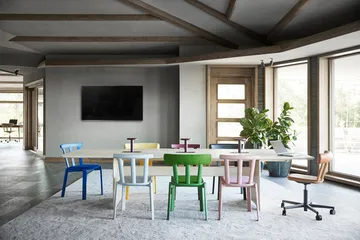 Alt bord 320x110 cm bjørk - Lys mattlakk - Stolab