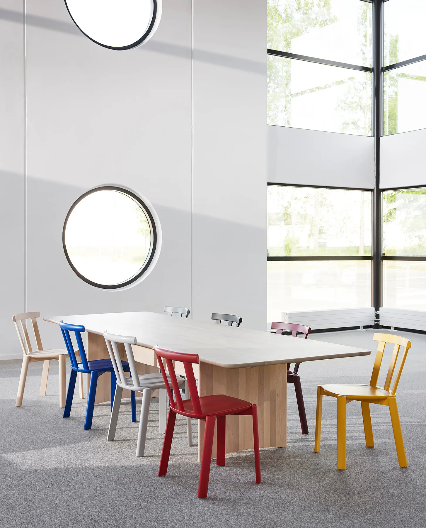 Alt bord 90x320 cm bjørk, Lys mattlakk Stolab