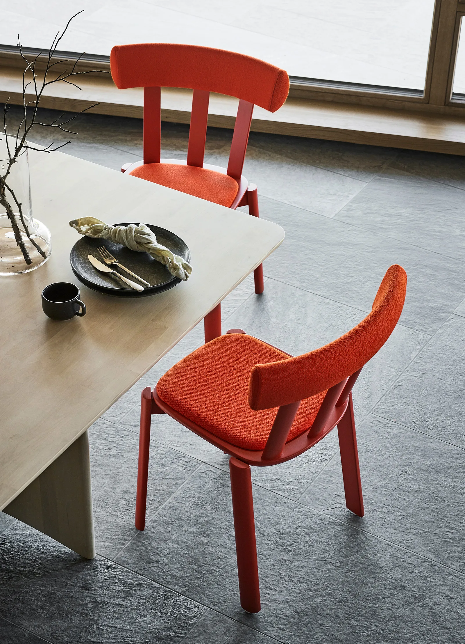 Alt bord 90x320 cm bjørk, Lys mattlakk Stolab