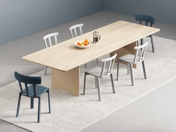 Alt stol kledd sete bjørk - Vidar 4, 733 blue-torden 66 - Stolab