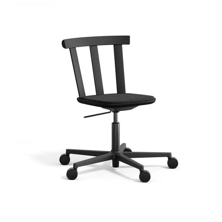 Alt stol snurrstativ kledd sete bjørk - Hallingdal 65-180 svart-mattsvart 99 - Stolab