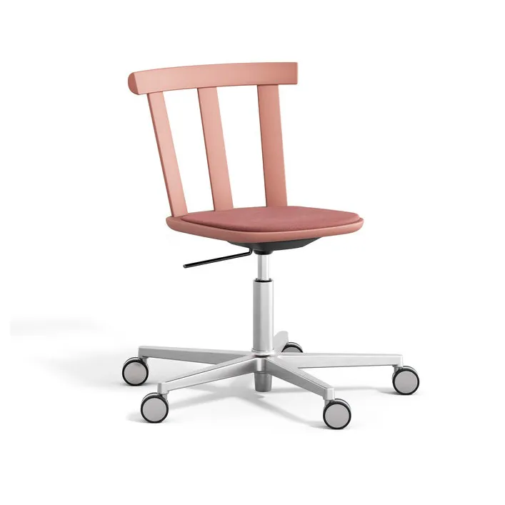 Alt stol snurrstativ kledd sete bjørk - Vidar 4, 633 pink-malva 27 - Stolab