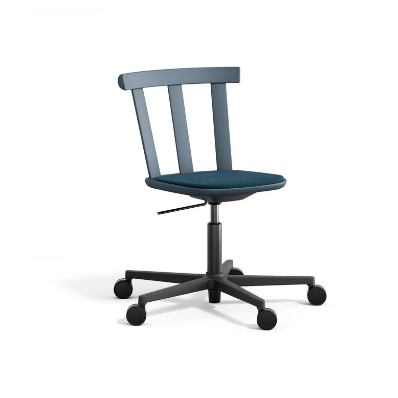 Alt stol snurrstativ kledd sete bjørk, Vidar 4, 733 blue-torden 66 Stolab