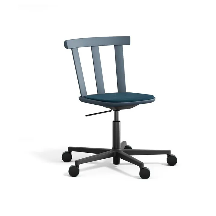 Alt stol snurrstativ kledd sete bjørk - Vidar 4, 733 blue-torden 66 - Stolab