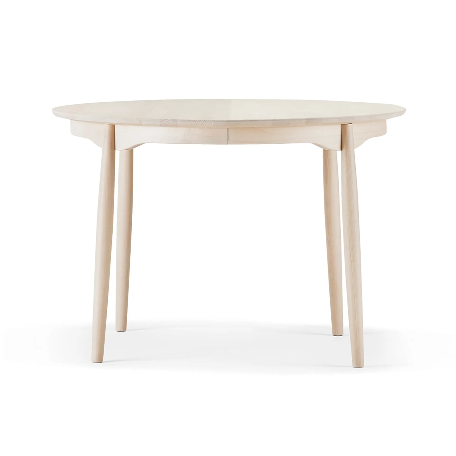 Carl spisebord delbart, Bjørk lys mattlakk, Ø115 cm Stolab